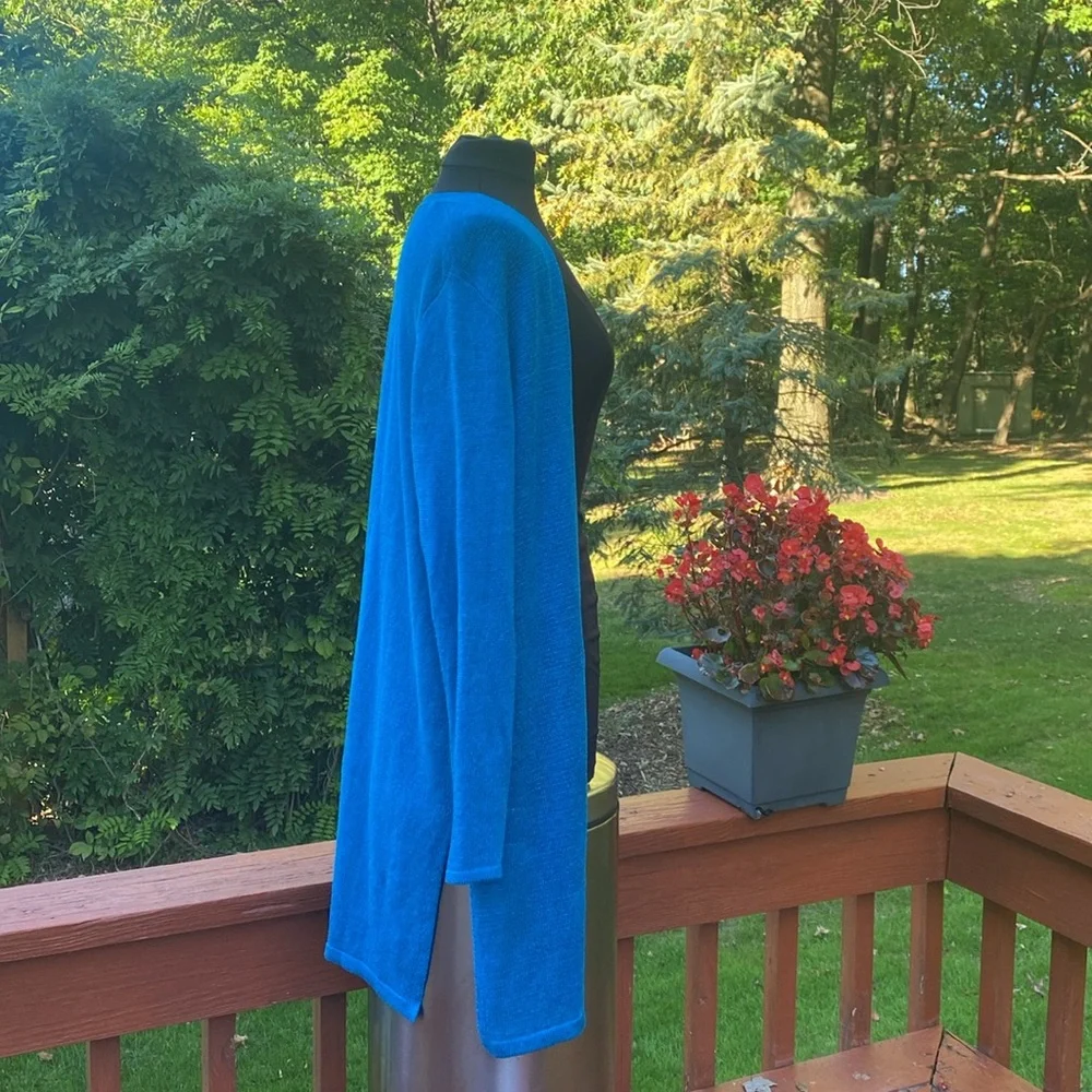 J. Jill Teal Blue cardigan, Excellent Condition, see measurements in photos - Picture 4 of 11